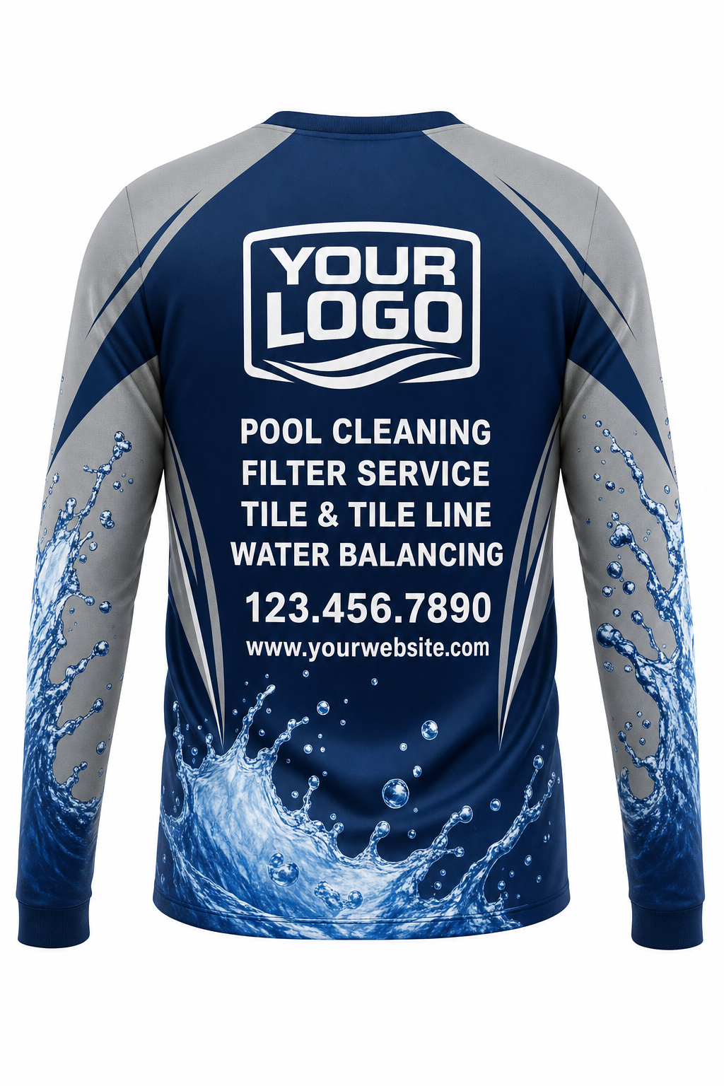 Midnight Splash custom pool cleaning crew uniform sweatshirt — back (sweatshirt-back)