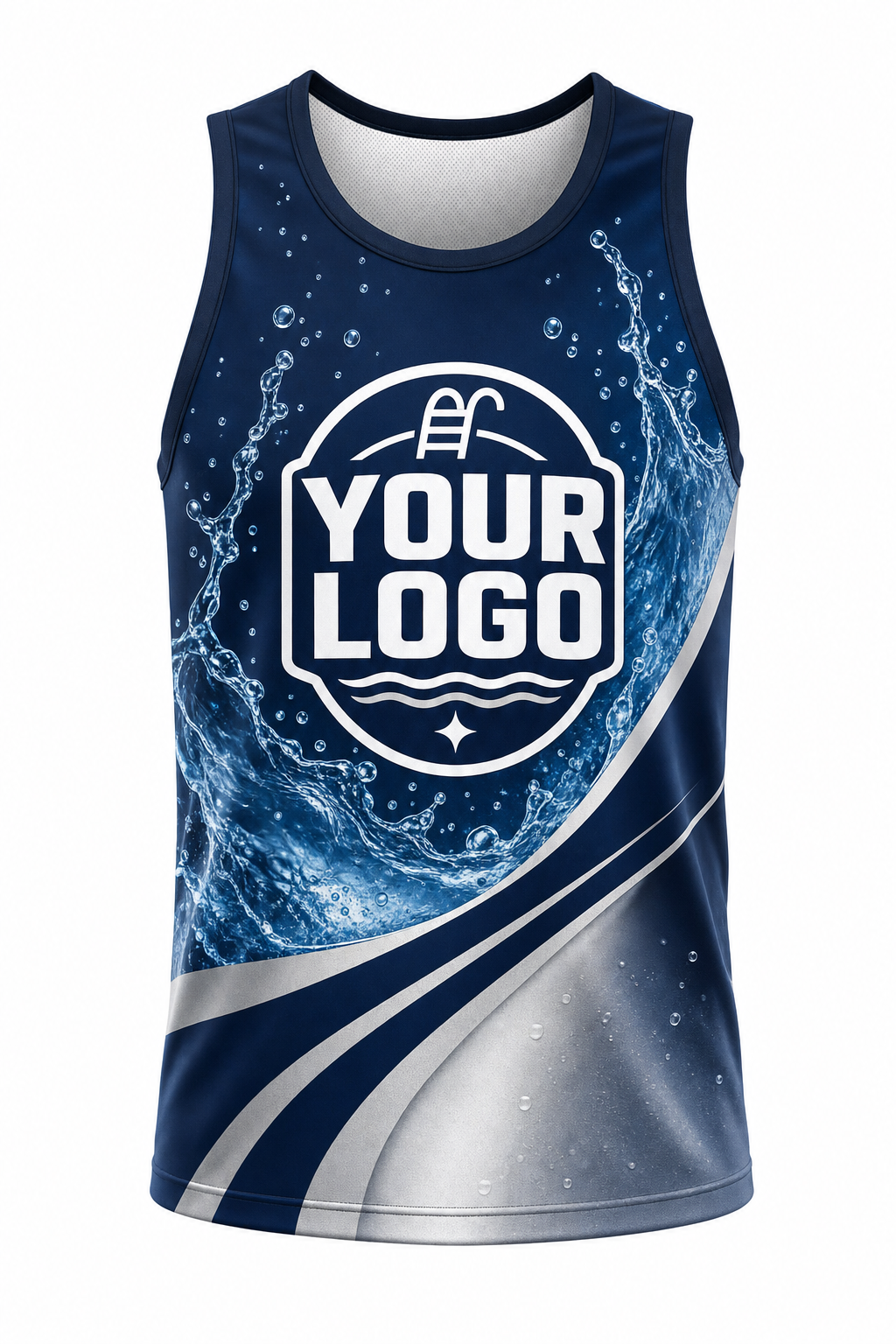 Midnight Splash custom pool cleaning & service crew uniform Tank Top — front