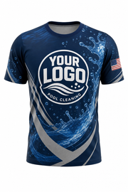 Midnight Splash custom pool cleaning crew uniform t-shirt — front (tee-front)
