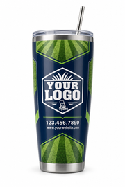 Midnight Mow Stripes custom lawn care & landscaping crew uniform Tumbler — front