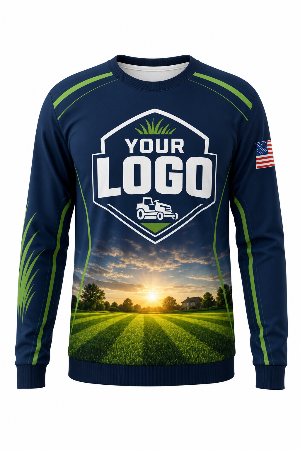 Midnight Sunrise Yard custom lawn care & landscaping crew uniform Sweatshirt — front