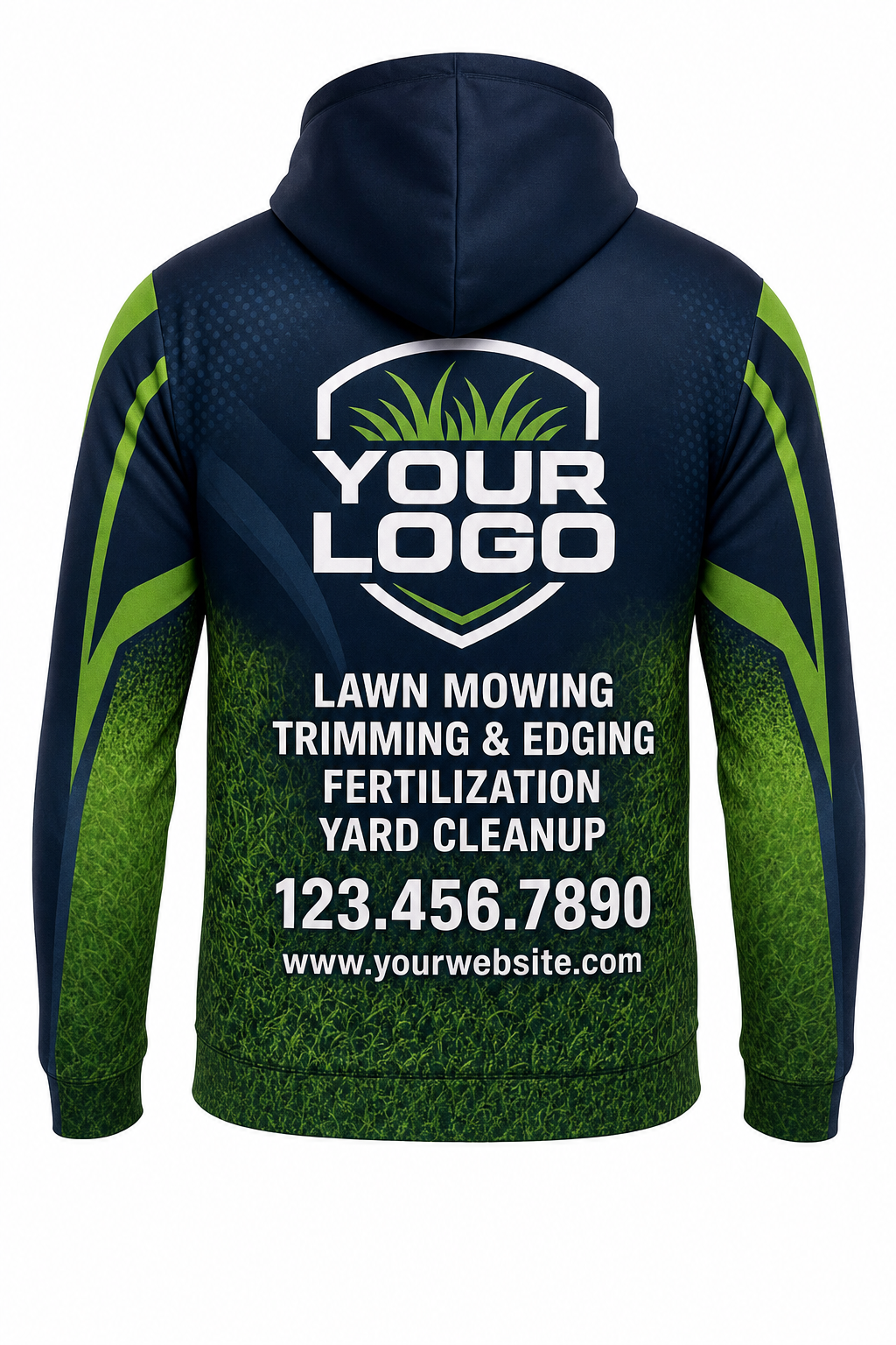 Midnight Turf custom lawn care & landscaping crew uniform Hoodie — back