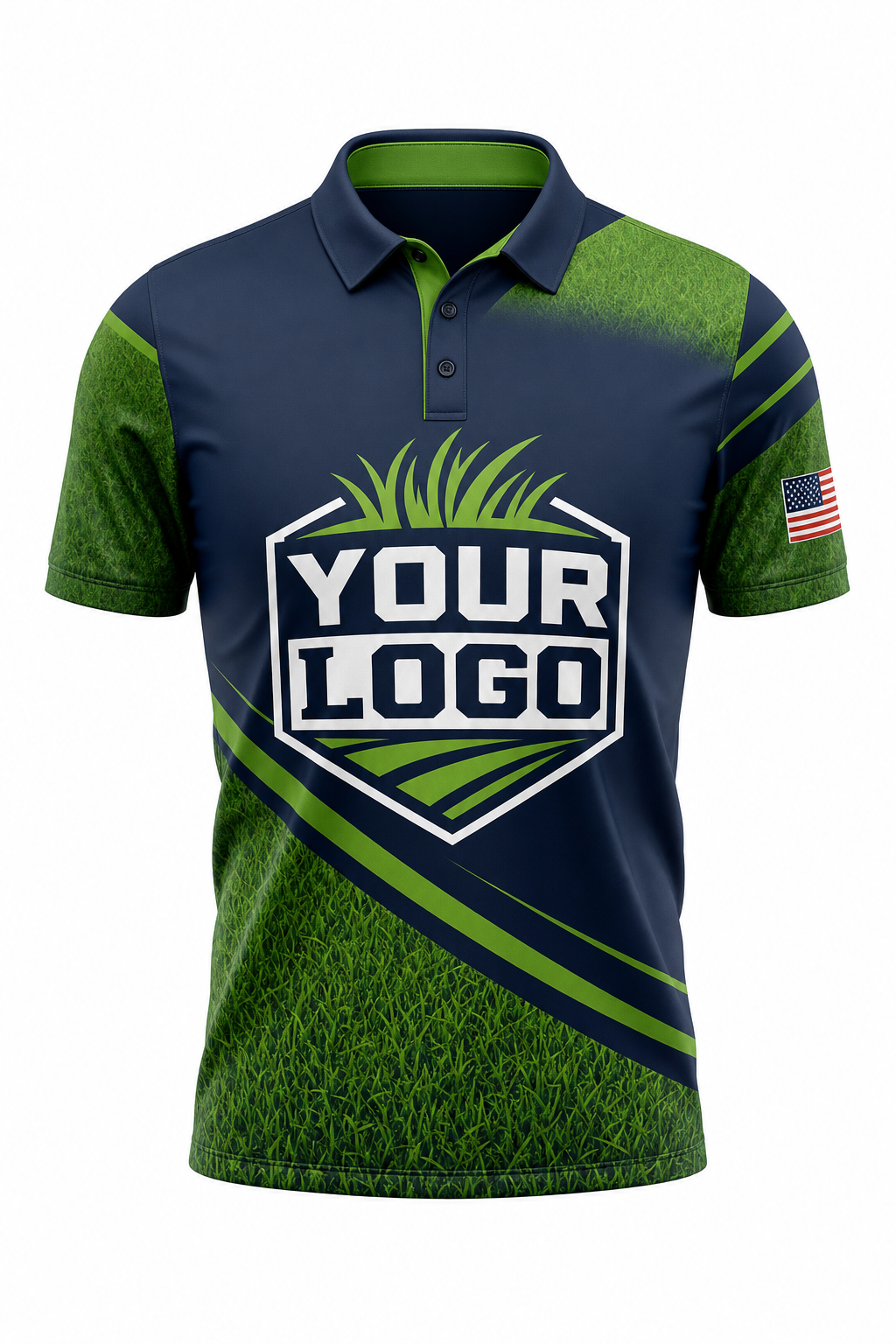 Midnight Turf custom lawn care & landscaping crew uniform Polo — front