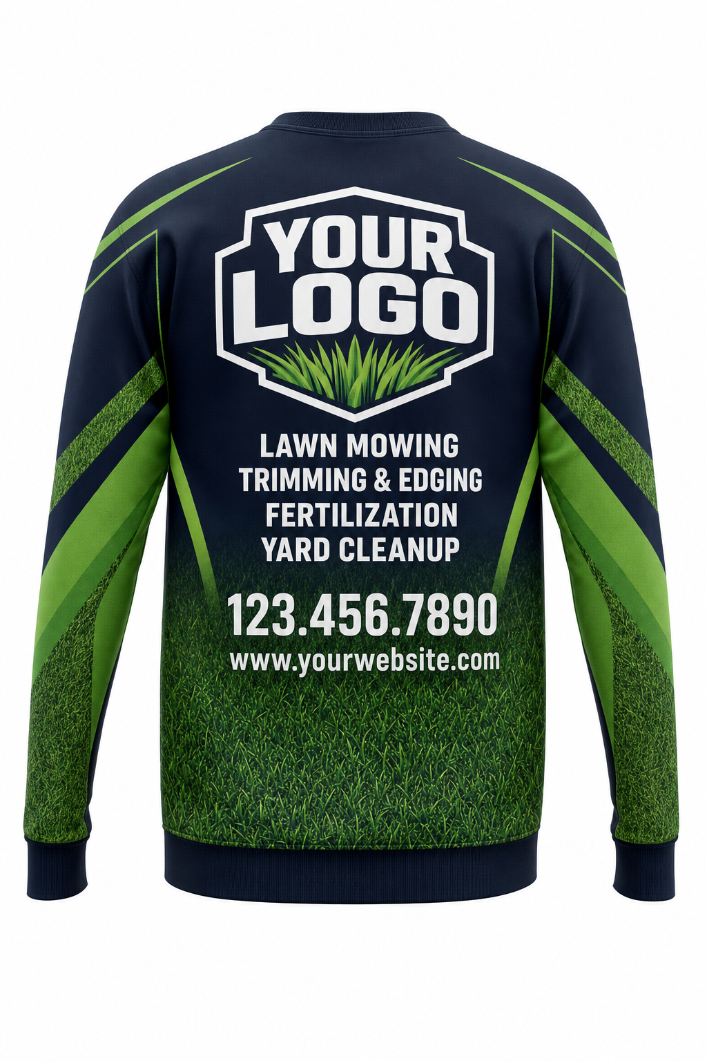 Midnight Turf custom lawn care & landscaping crew uniform Sweatshirt — back