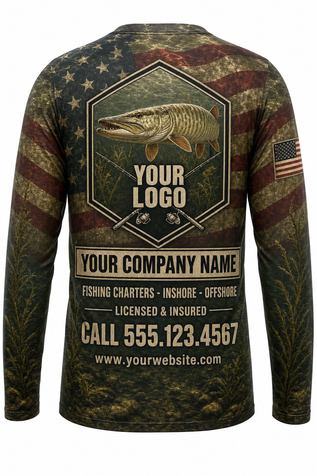 Musky Flag Custom Fishing Team Uniform - custom crew uniform