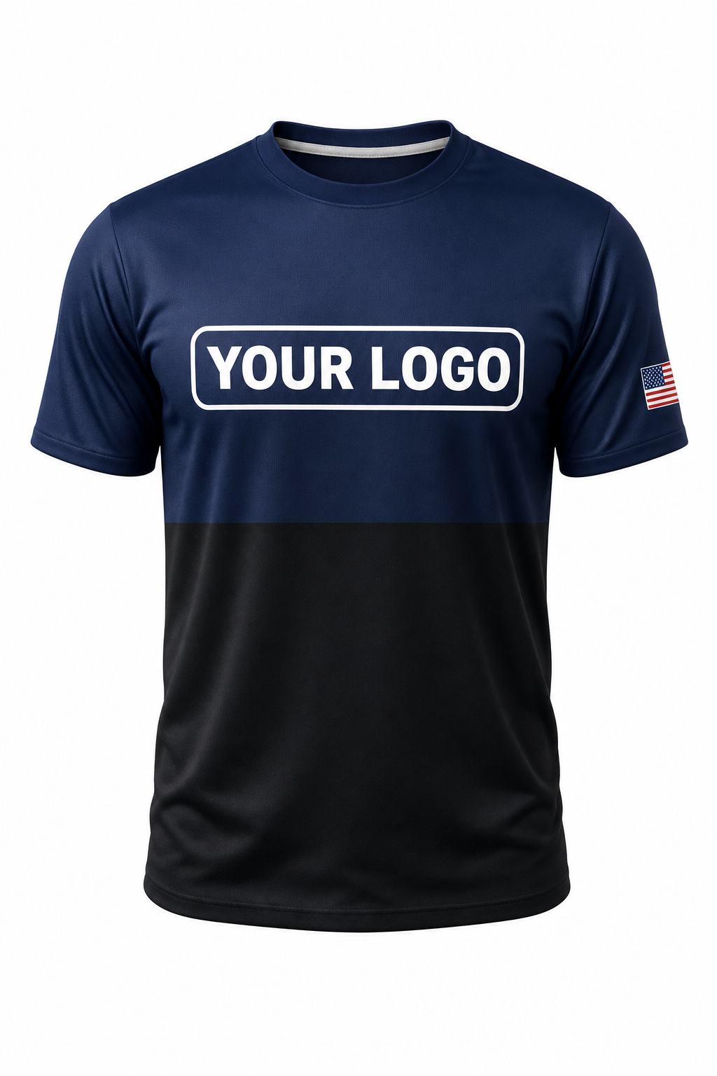 Navy Block custom crew uniform in navy and black two-tone