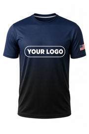 Navy Eclipse custom crew uniform in navy fading into black