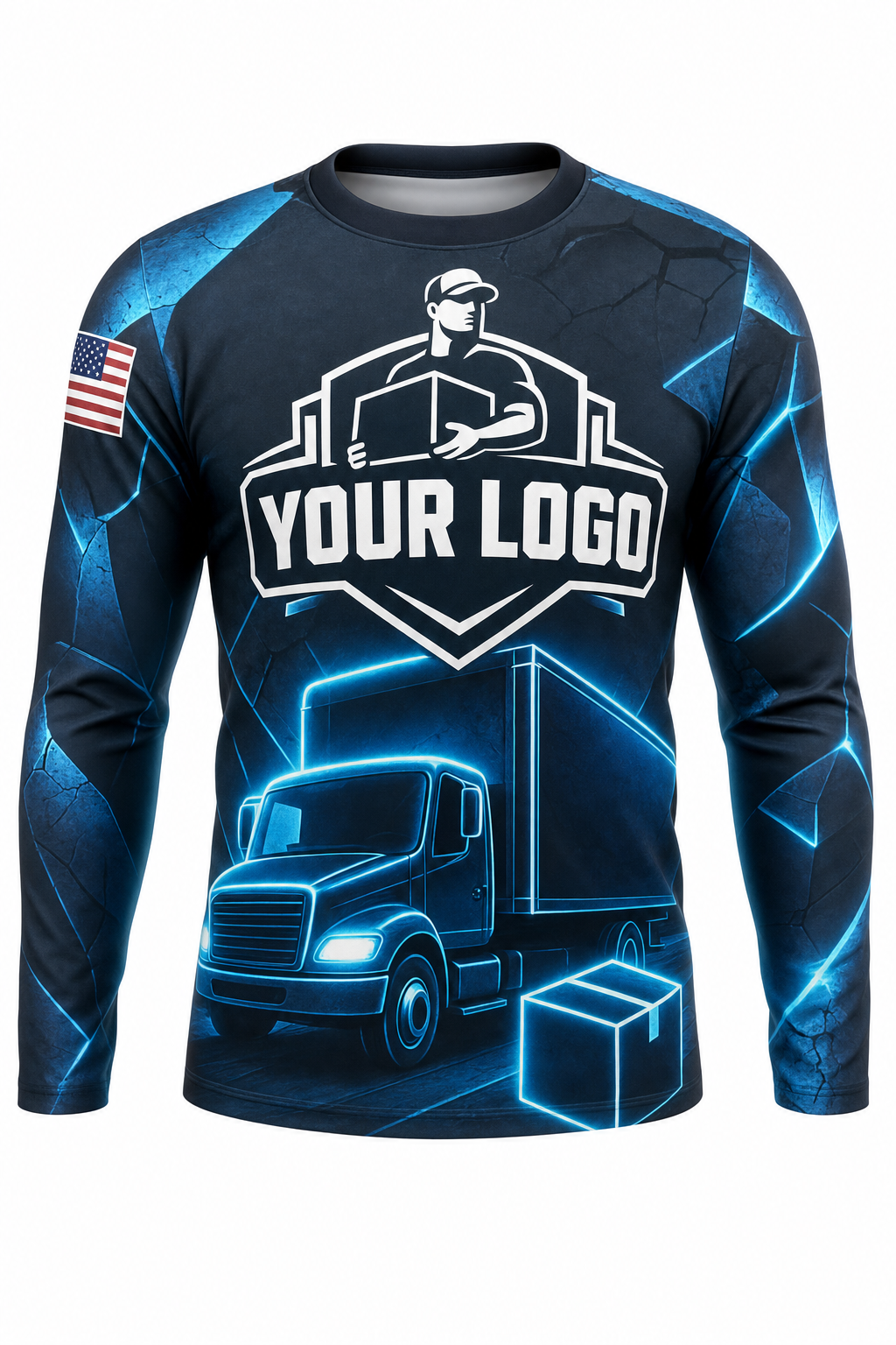 Neon Move custom moving & junk removal crew uniform Long Sleeve — front