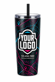 Neon City Route custom pedicab crew uniform Tumbler — front