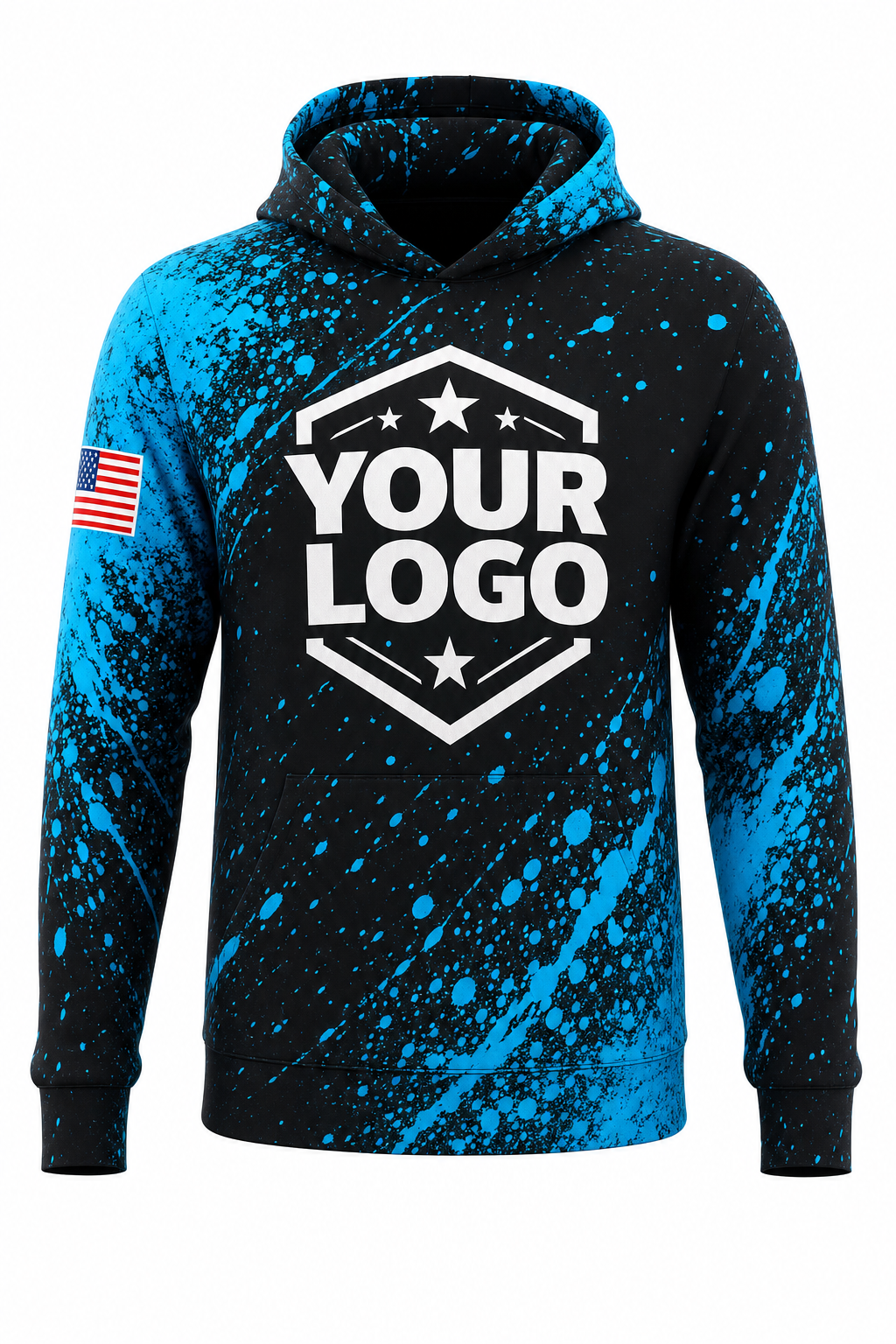 Neon Spray custom window cleaning crew uniform hoodie — front (hoodie-front)
