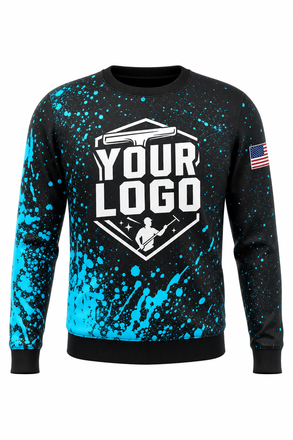 Neon Spray custom window cleaning crew uniform sweatshirt — front (sweatshirt-front)