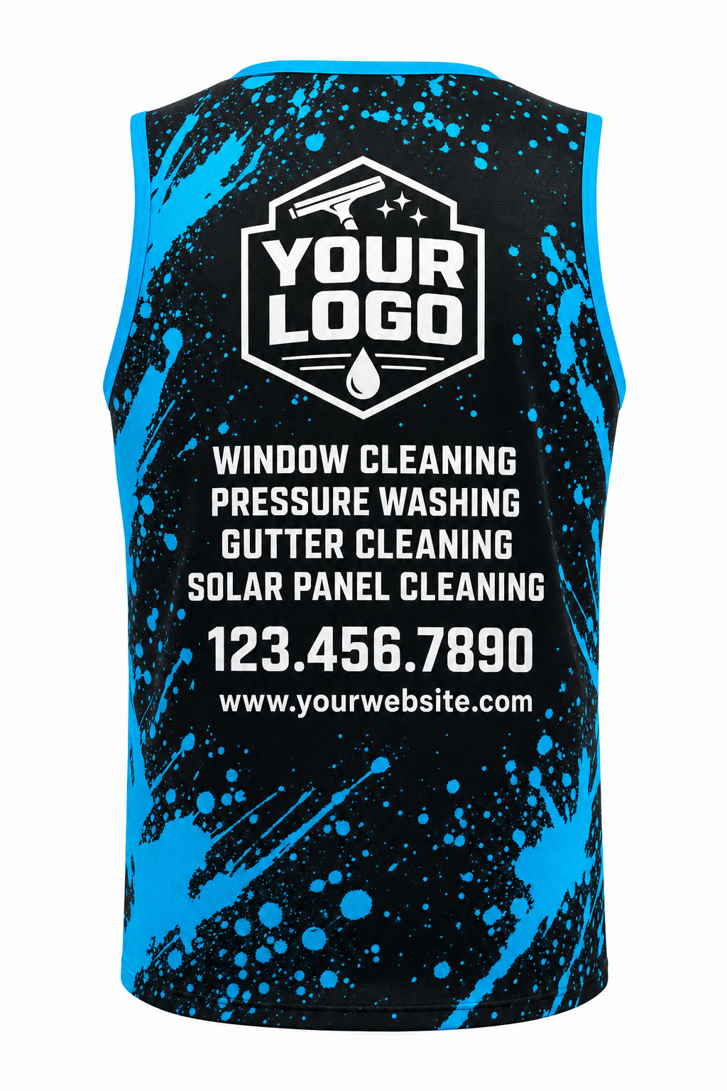 Neon Spray custom window cleaning crew uniform Tank Top — back