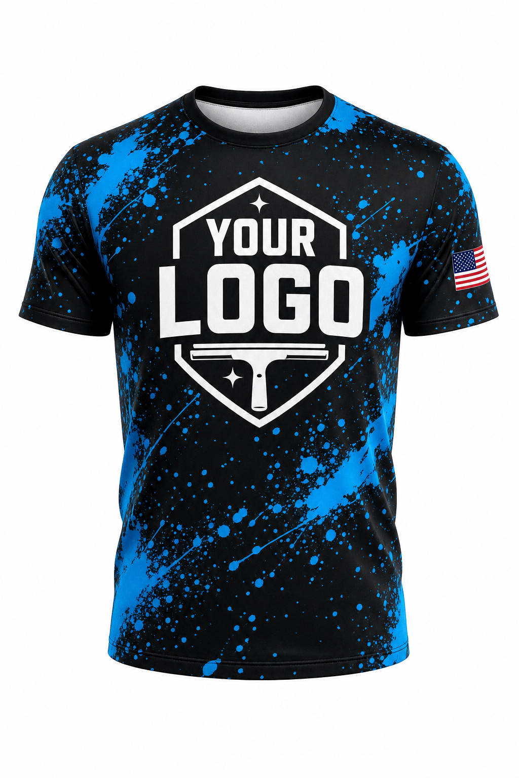 Neon Spray custom window cleaning crew uniform t-shirt — front (tee-front)