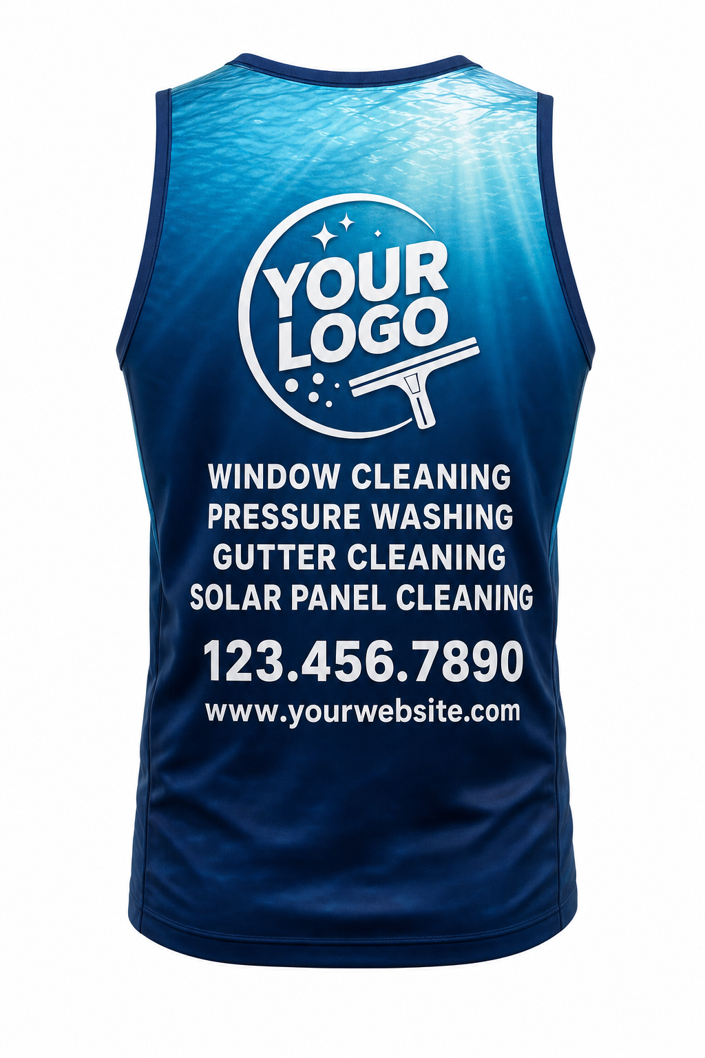Ocean Depth custom window cleaning crew uniform Tank Top — back