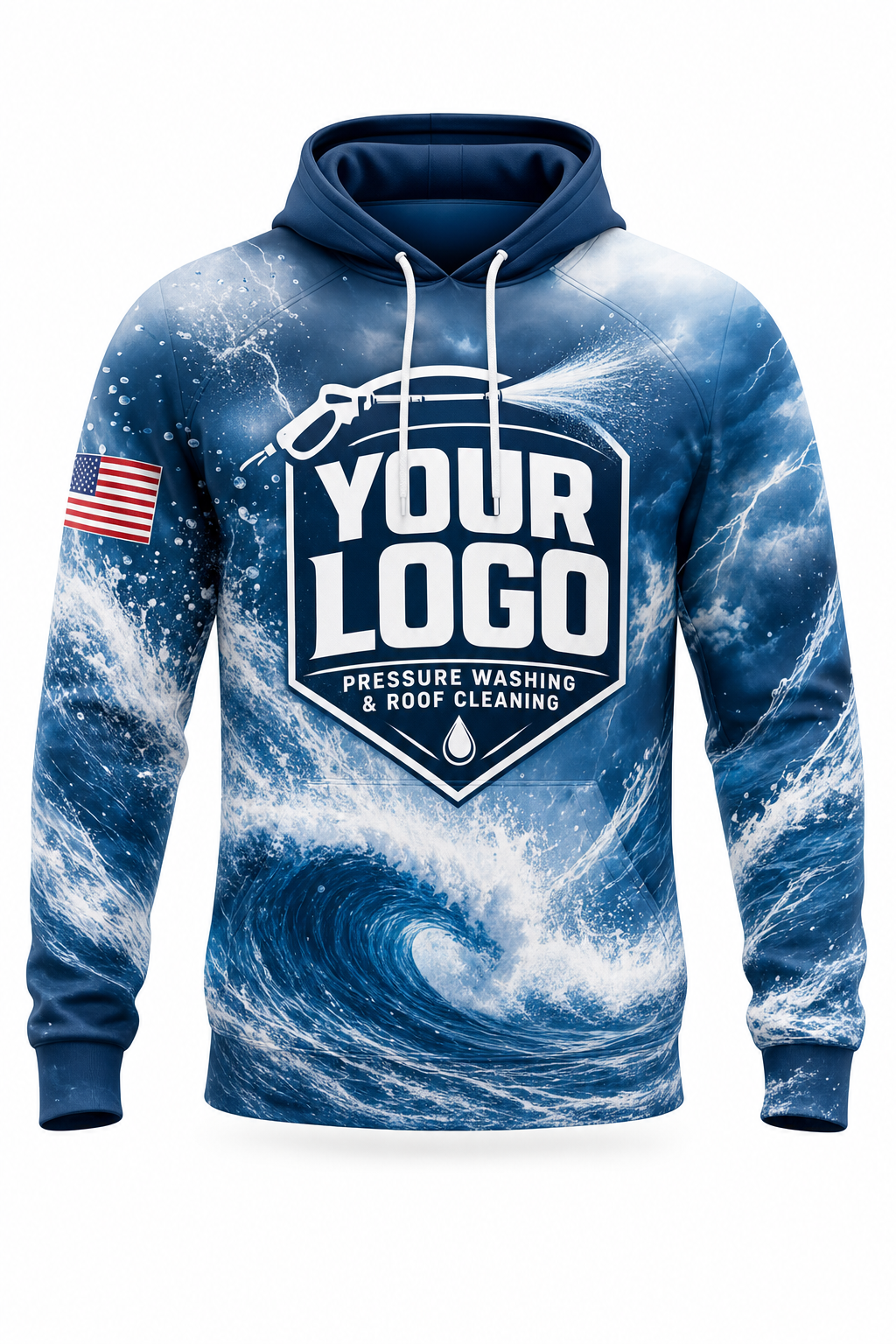 Ocean Storm custom roof cleaning & pressure washing crew uniform Hoodie — front