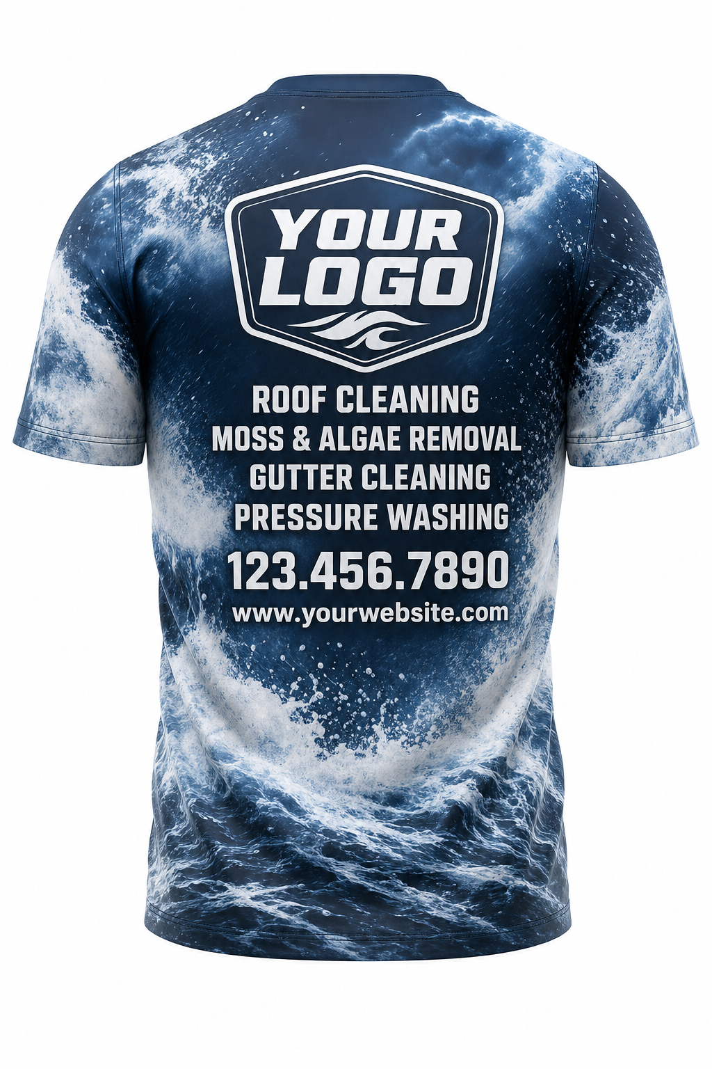 Ocean Storm custom roof cleaning & pressure washing crew uniform T-Shirt — back