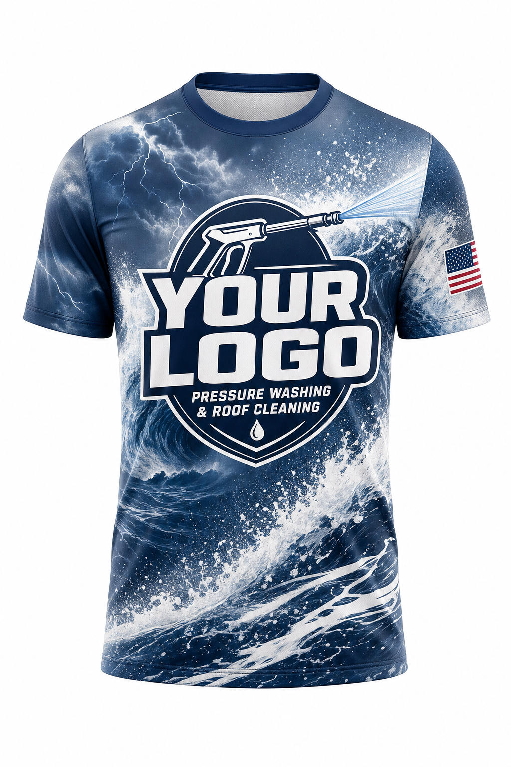 Ocean Storm custom roof cleaning & pressure washing crew uniform T-Shirt — front