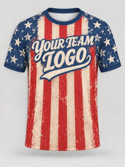 Old Glory Script custom cornhole team jersey, front