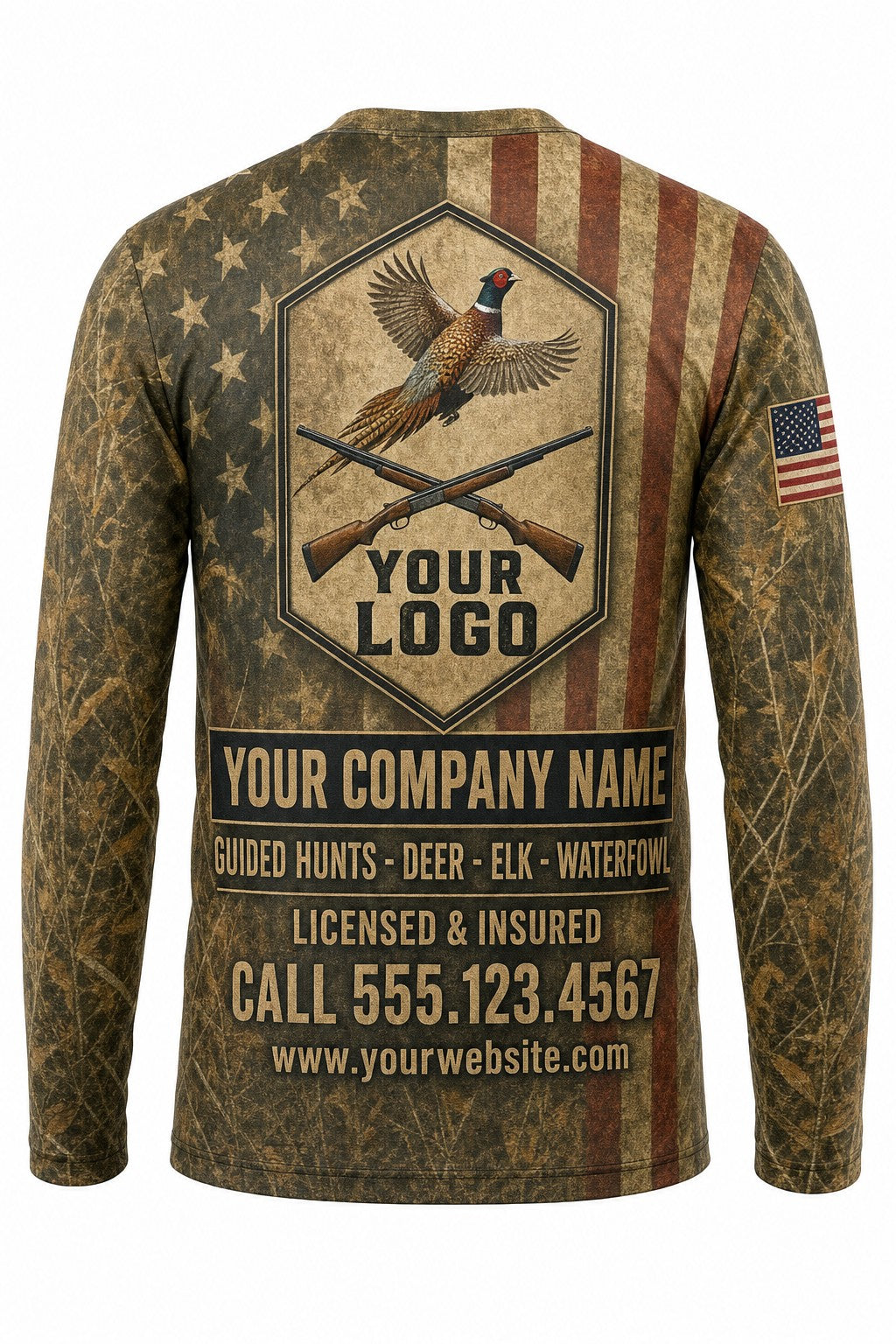 Pheasant Flag Custom Hunting Team Uniform - custom crew uniform