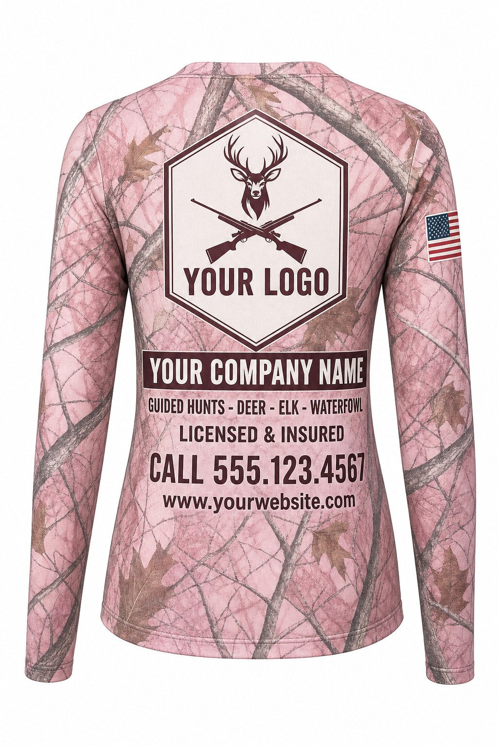 Pink Camo Deer Custom Hunting Team Uniform - custom crew uniform