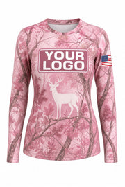 Pink Camo Deer Custom Hunting Team Uniform - custom crew uniform