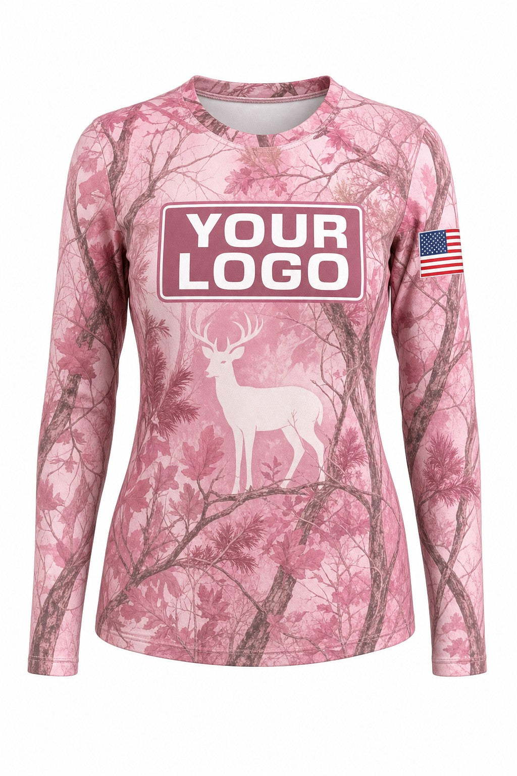 Pink Camo Deer Custom Hunting Team Uniform - custom crew uniform