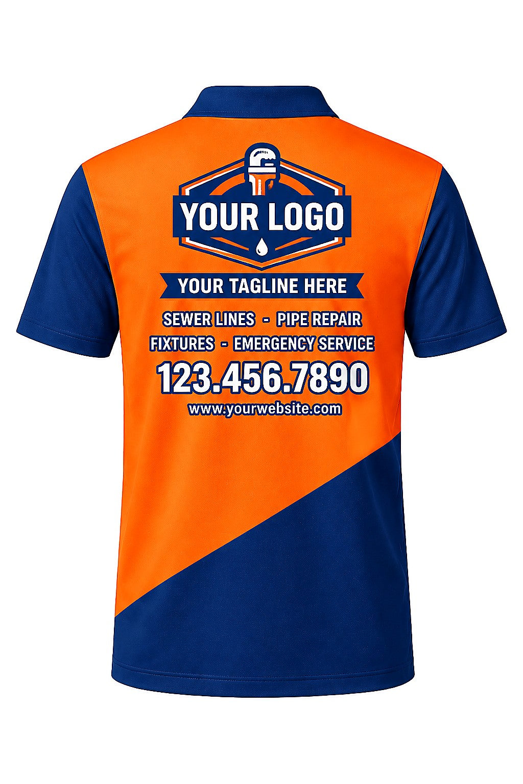 Beaver Pros custom plumbing polo, back