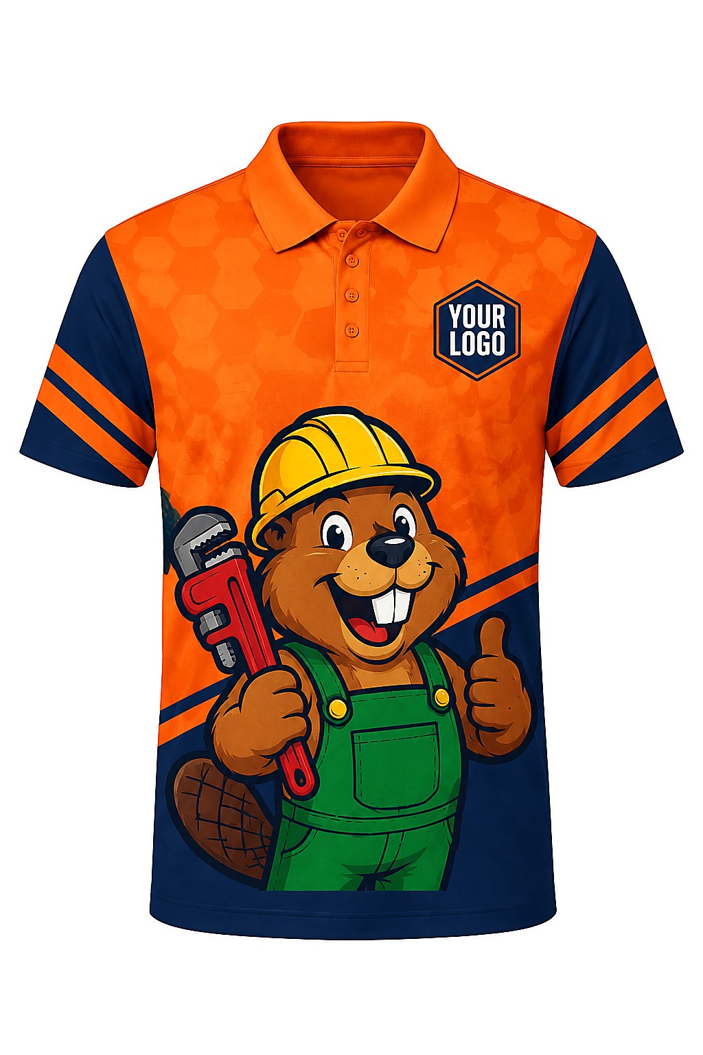 Beaver Pros custom plumbing polo, front