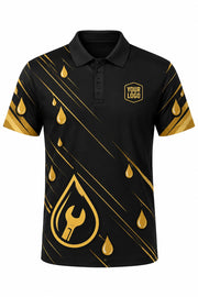 Black Gold Plumbing custom plumbing polo, front
