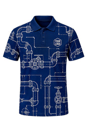 Blueprint Pipes custom plumbing polo, front