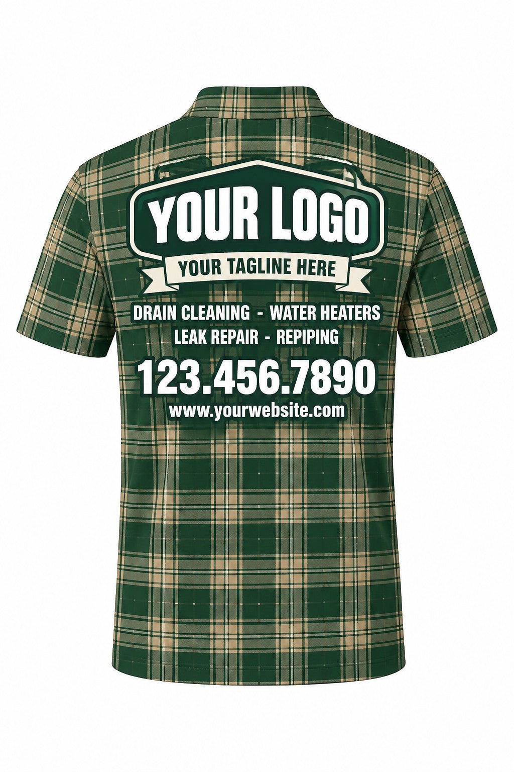 Bear Plumbers custom plumbing polo, back