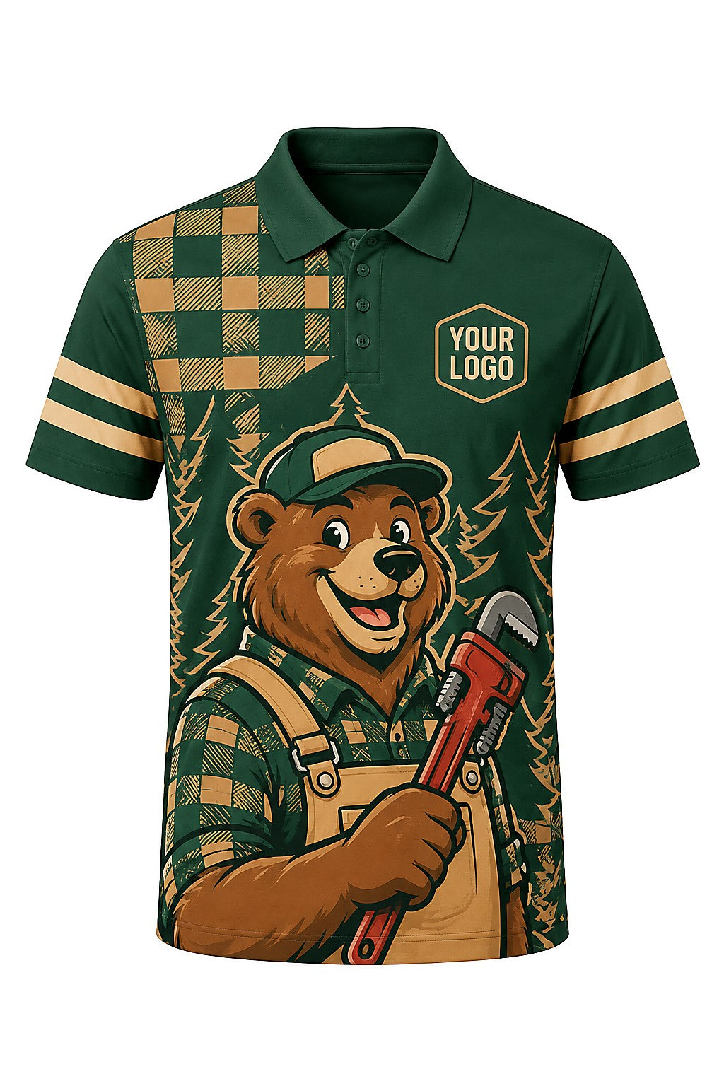 Bear Plumbers custom plumbing polo, front