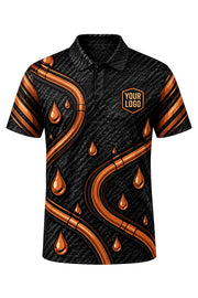 Copper Carbon custom plumbing polo, front