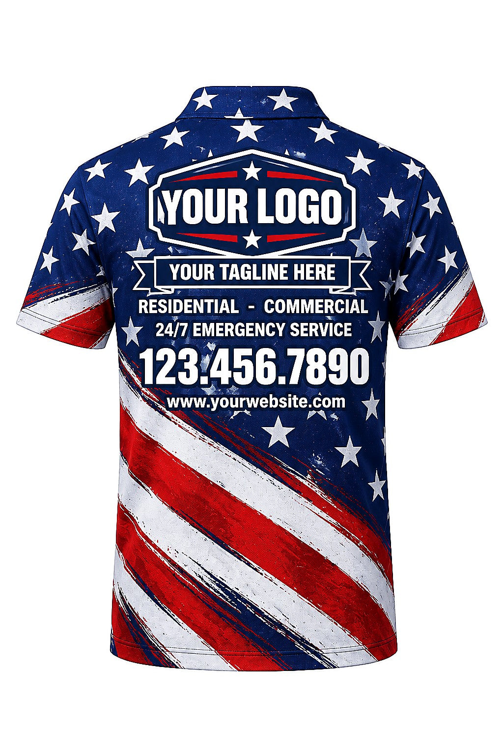 Liberty Eagle custom plumbing polo, back