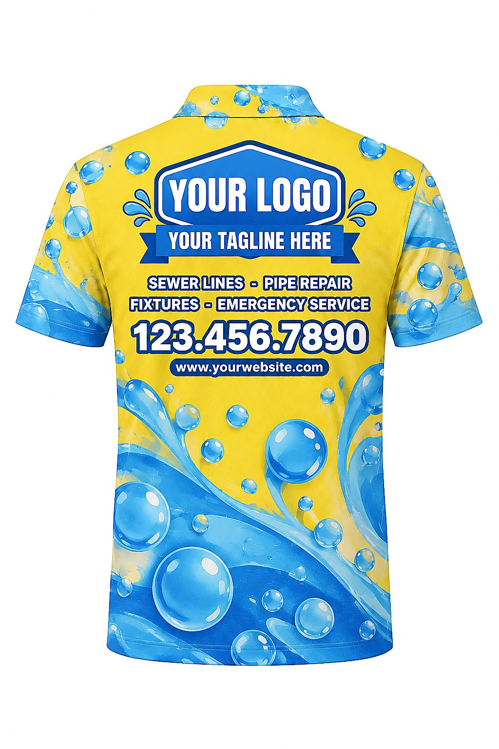 Rubber Duck Plumbers custom plumbing polo, back