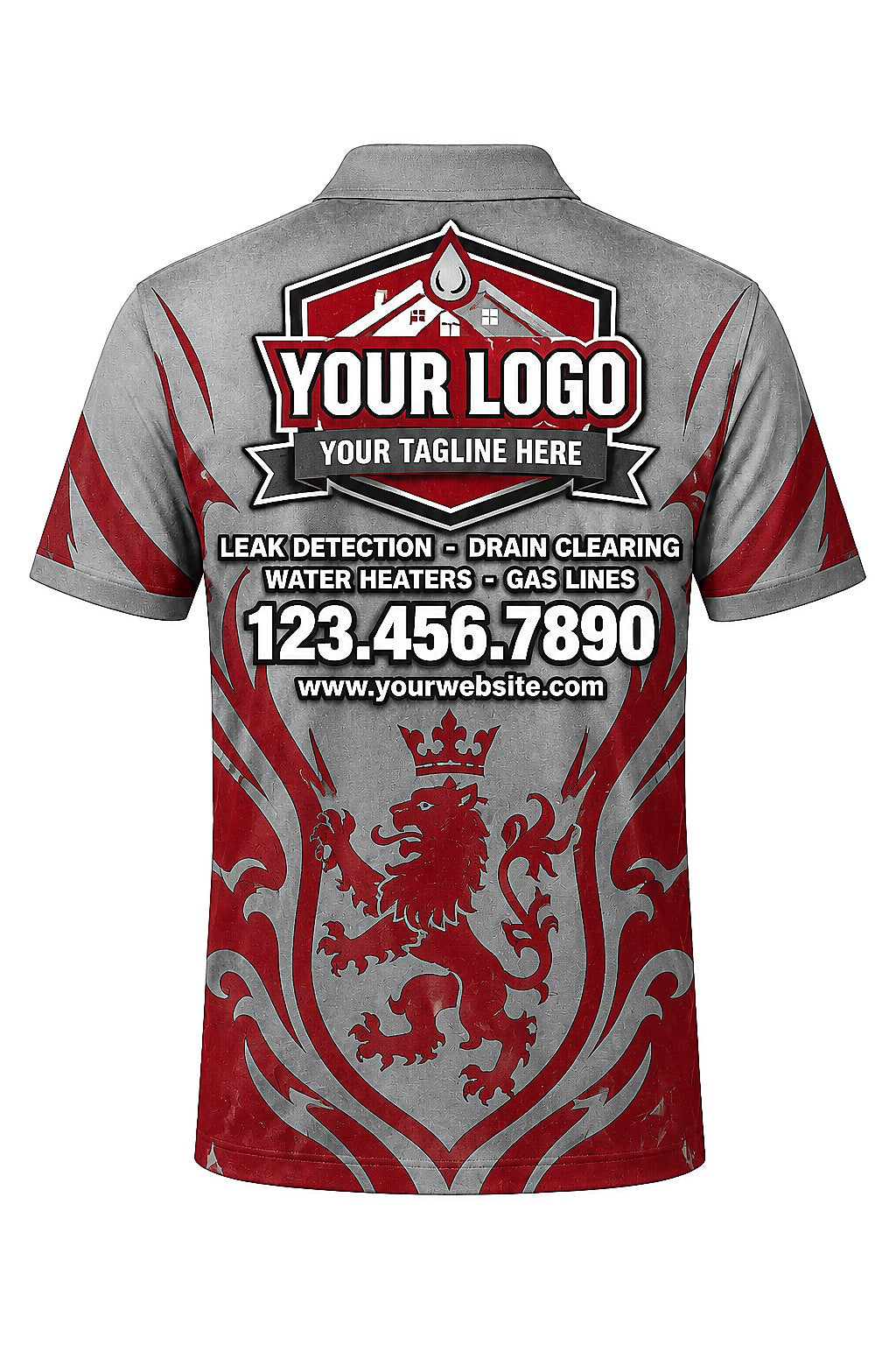 Drain Knights custom plumbing polo, back