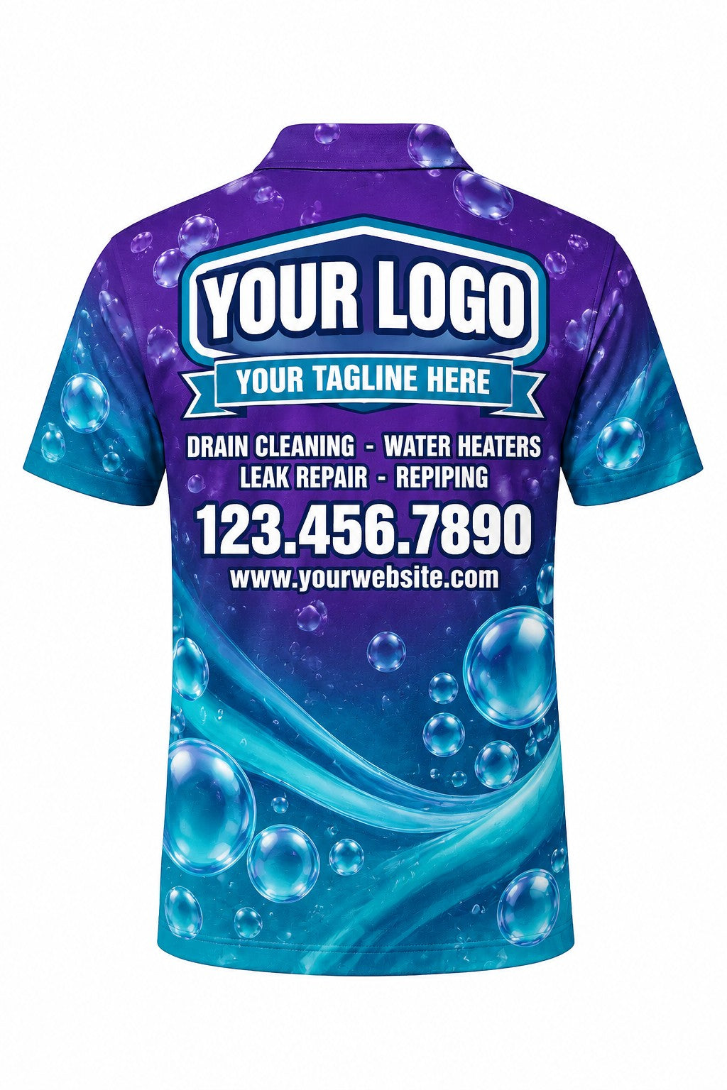 Octo-Fix custom plumbing polo, back
