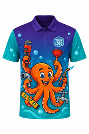 Octo-Fix custom plumbing polo, front