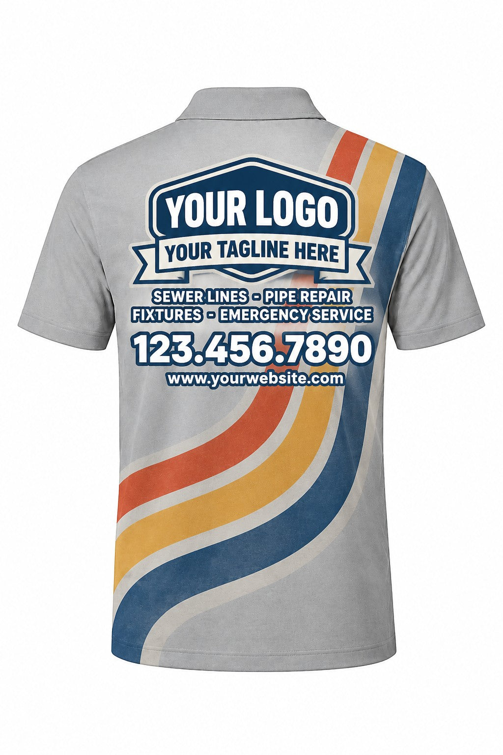 Retro Pipes custom plumbing polo, back