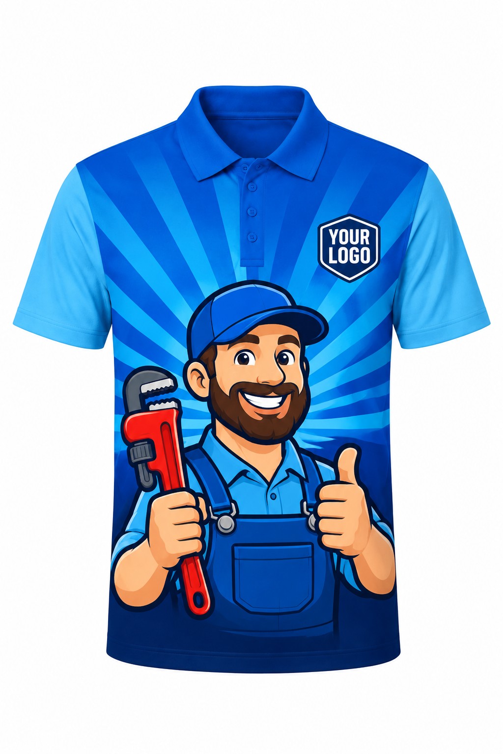 Wrench Buddy custom plumbing polo, front