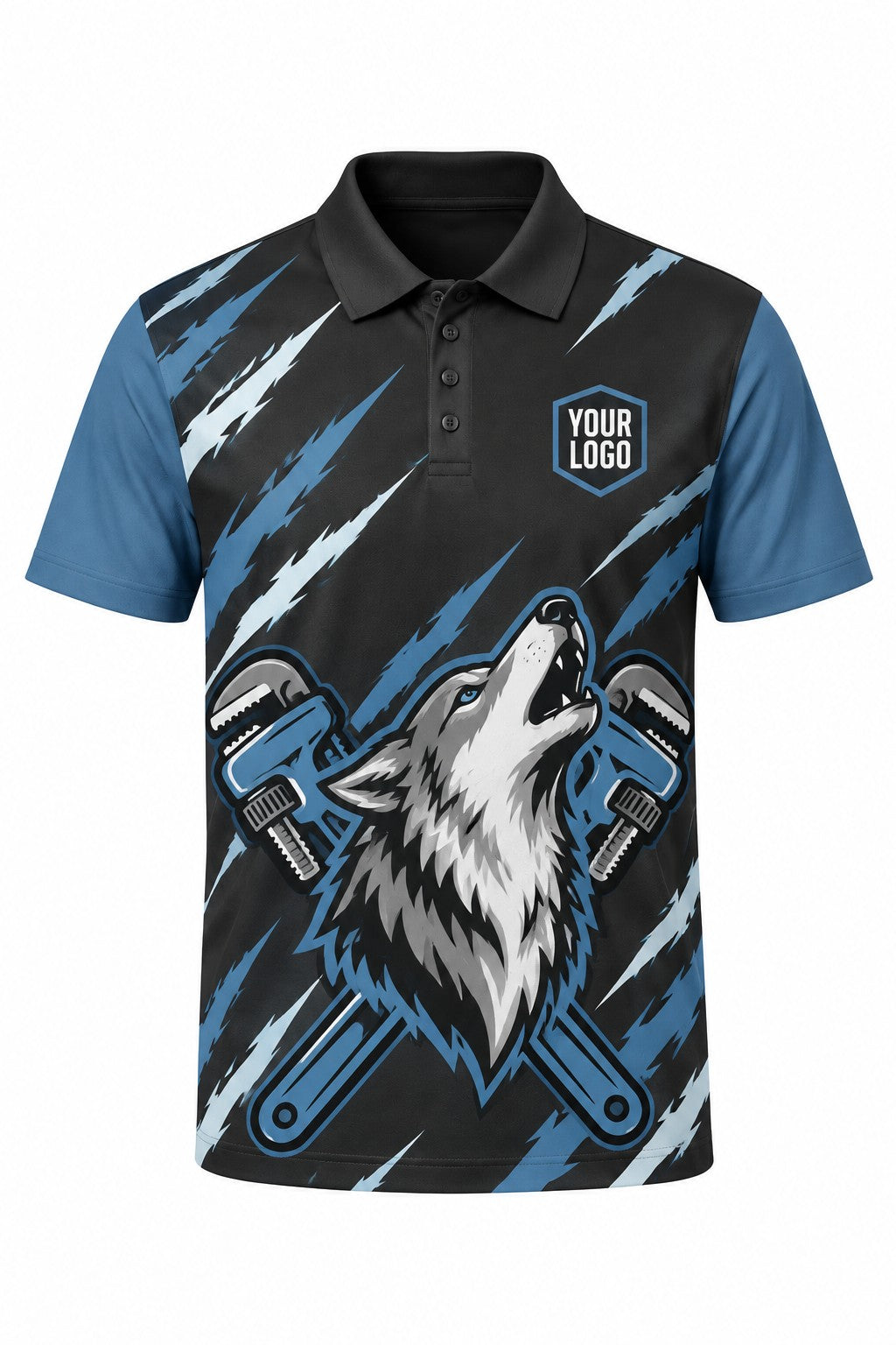Wolf Pack Plumbing custom plumbing polo, front