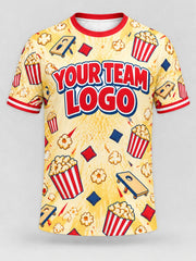 Popcorn Party custom cornhole team jersey, front