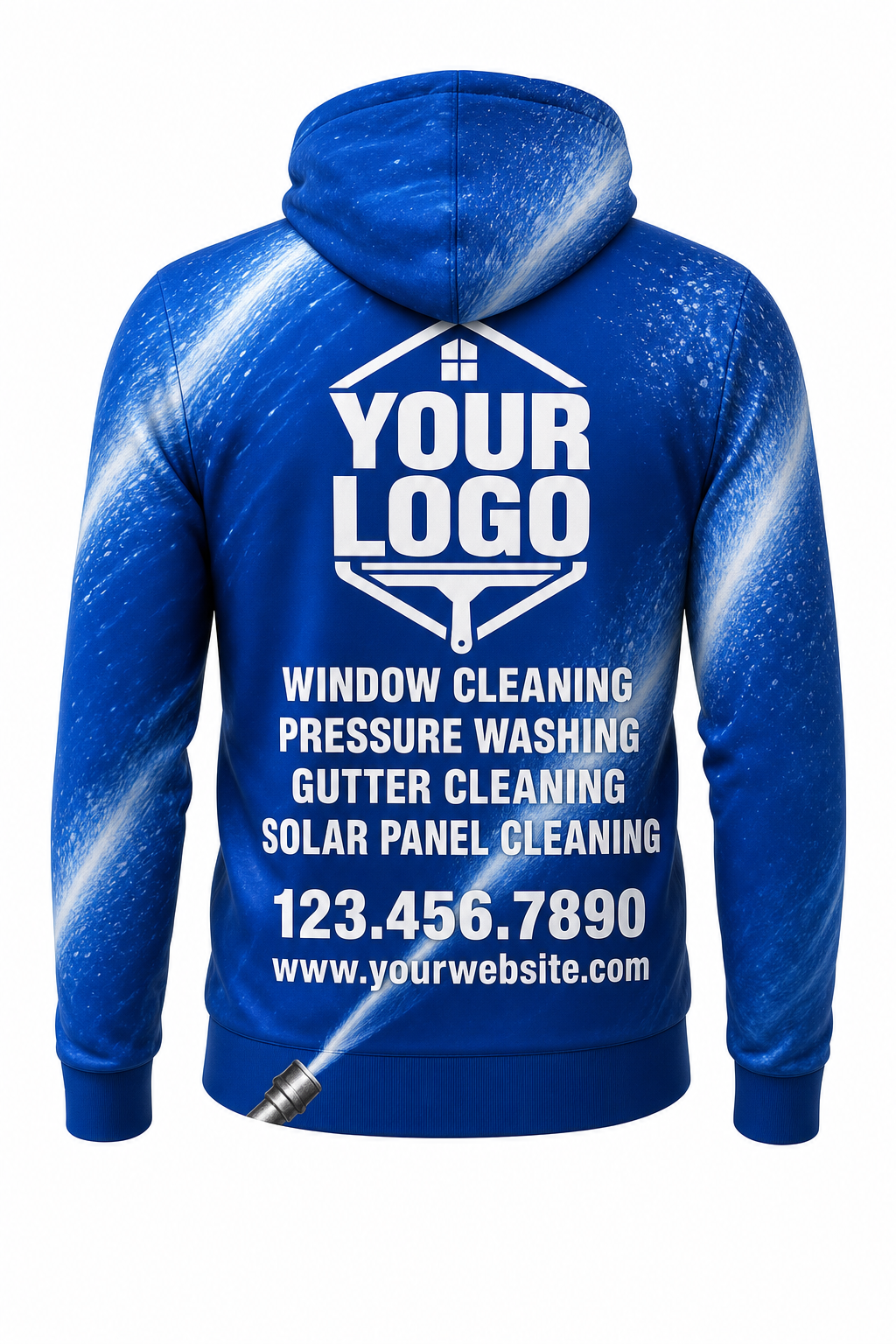 Power Wash custom window cleaning crew uniform hoodie — back (hoodie-back)