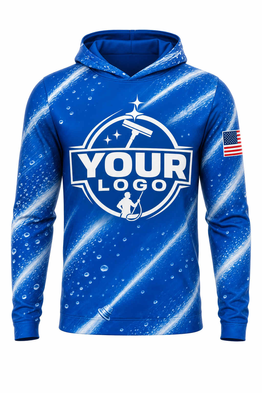 Power Wash custom window cleaning crew uniform hoodie — front (hoodie-front)