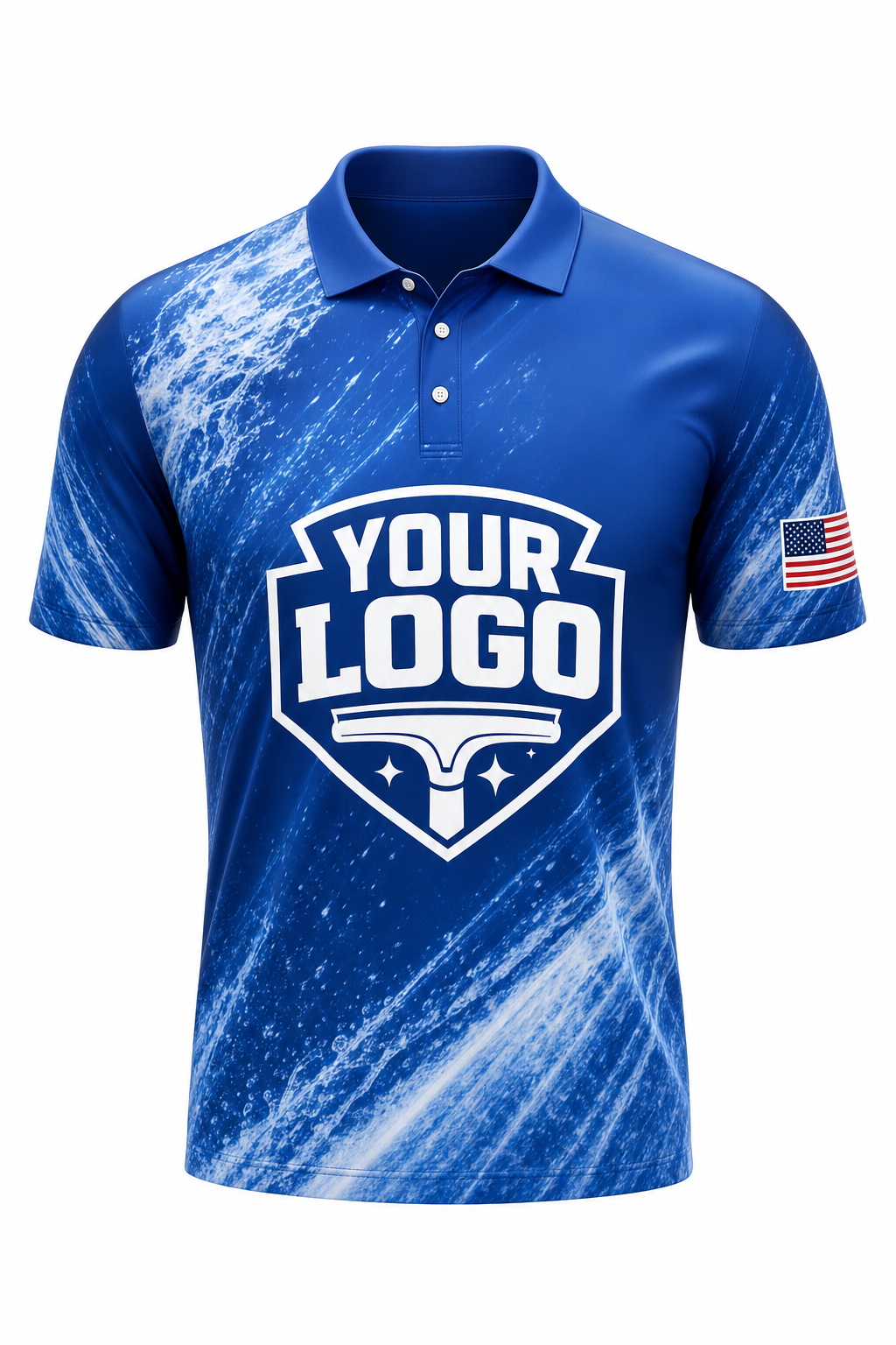 Power Wash custom window cleaning crew uniform polo shirt — front (polo-front)