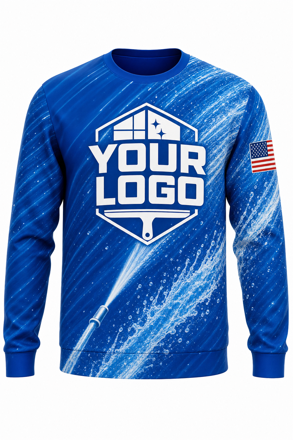 Power Wash custom window cleaning crew uniform sweatshirt — front (sweatshirt-front)