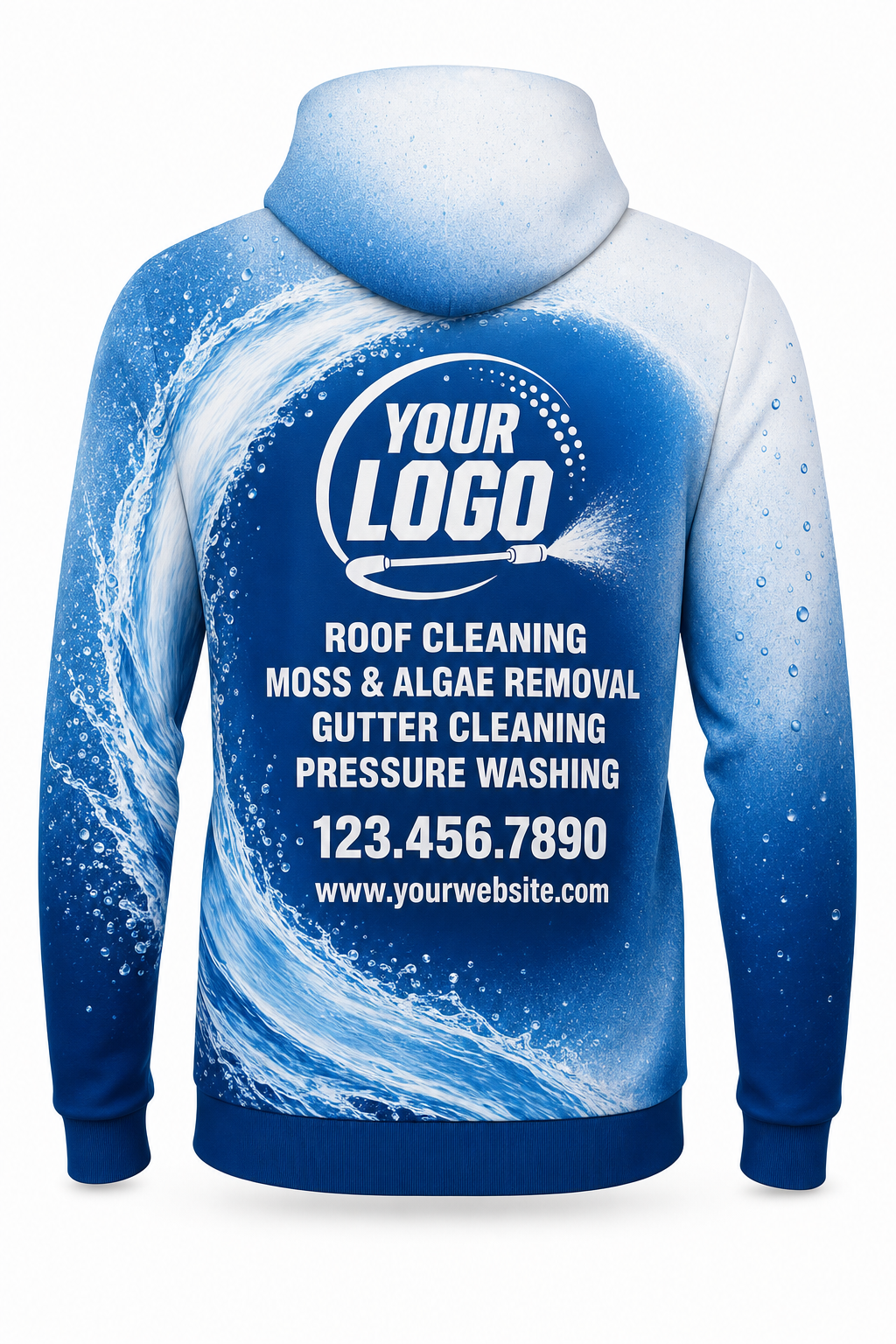 Pressure Arc custom roof cleaning & pressure washing crew uniform Hoodie — back