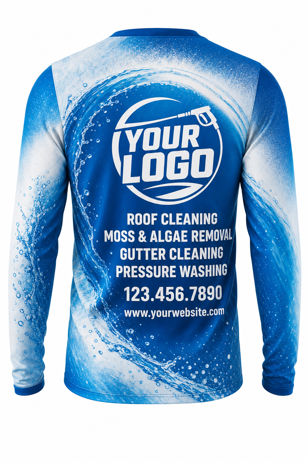 Pressure Arc custom roof cleaning & pressure washing crew uniform Long Sleeve — back