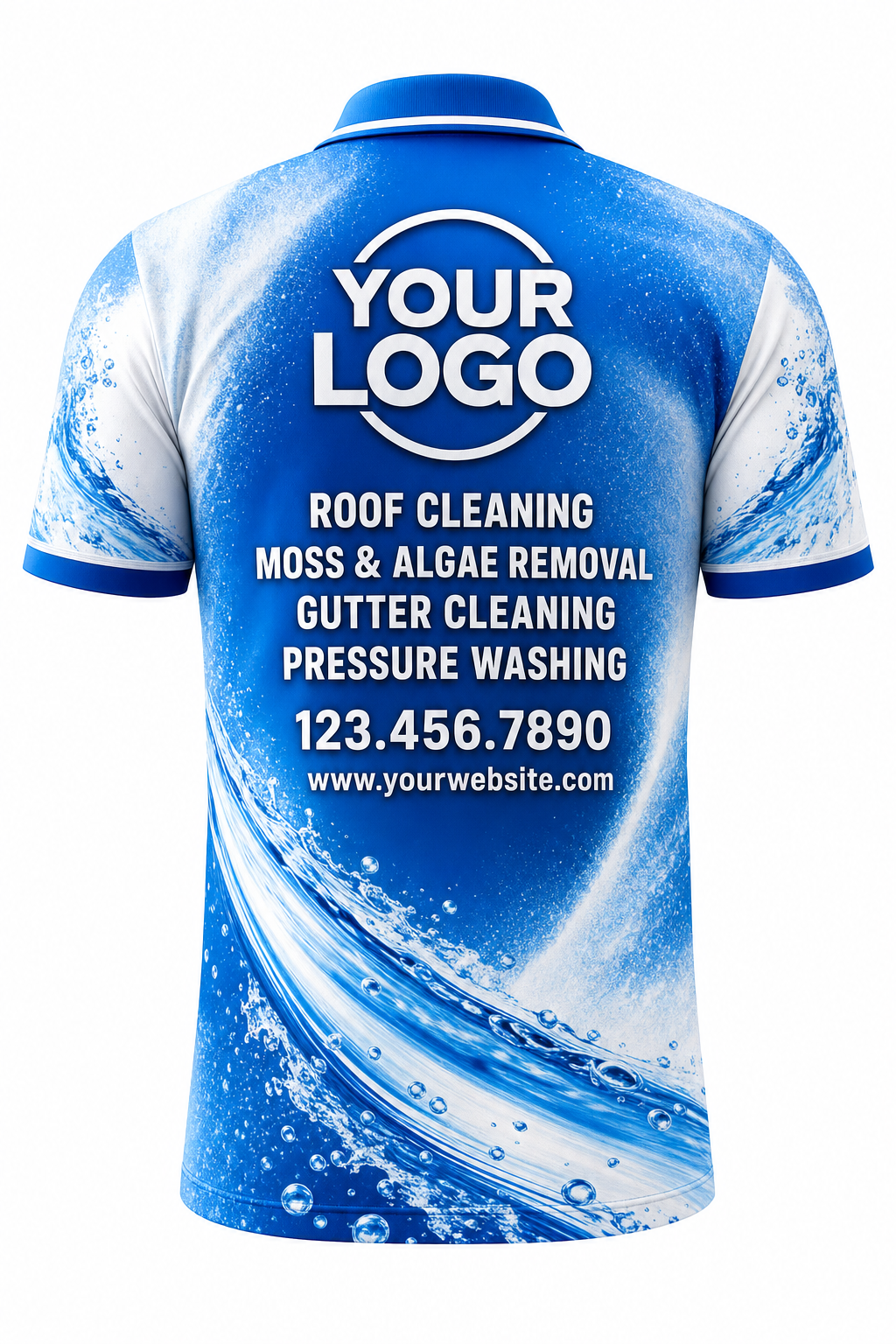 Pressure Arc custom roof cleaning & pressure washing crew uniform Polo — back
