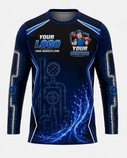 Pressure Gauge custom plumbing crew uniform, front